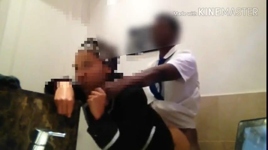 Jamaican teen fucked in public bathroom