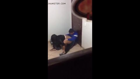 Sneaky college couple gets caught fucking