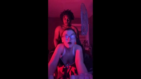 Pale girl from a racist family loves taking my hard black dick