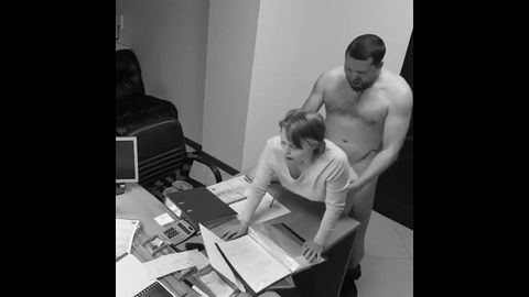Office cam catches married secretary getting pounded out