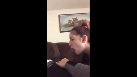 Teen sucks black monster cock while parents are at church
