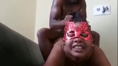 Hair pulling dick down making thick ebony scream and cuss
