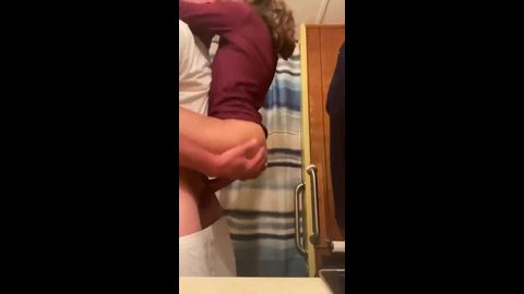 Big man picks up tiny teen and impales that pussy