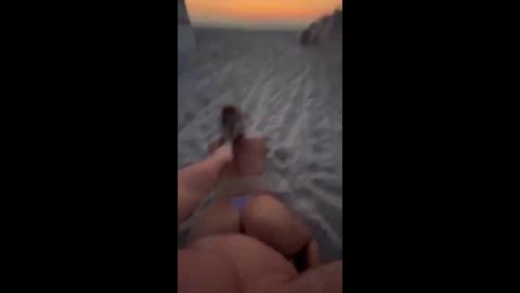 College teen fucked fast and rough at sunrise on beach