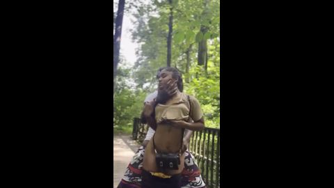 Petite ebony babe dicked down on the deck